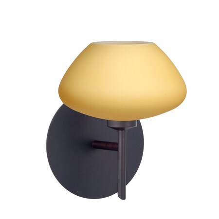 Besa Lighting Peri Mini Sconce, Vanilla Matte, Bronze Finish, 1x40W Halogen 1SW-5410VM-BR